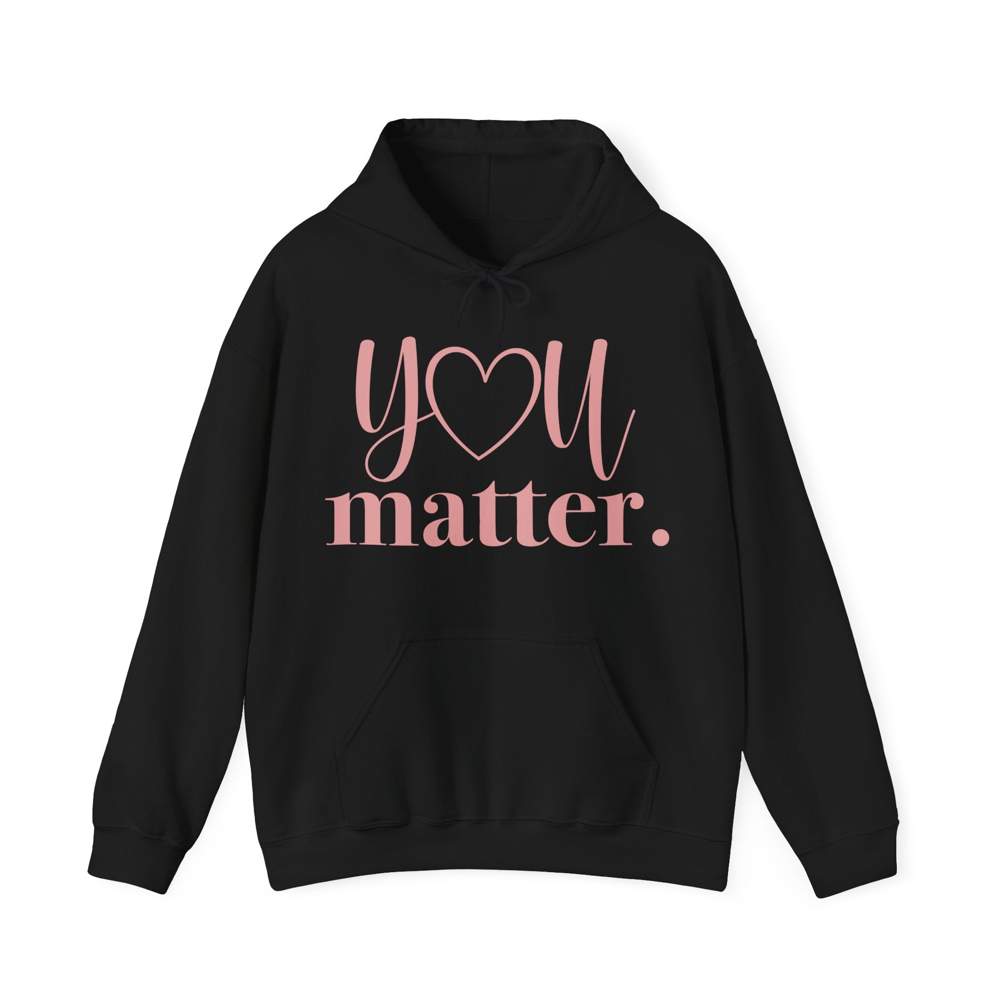 Black hoodie with 'YOU matter' text 