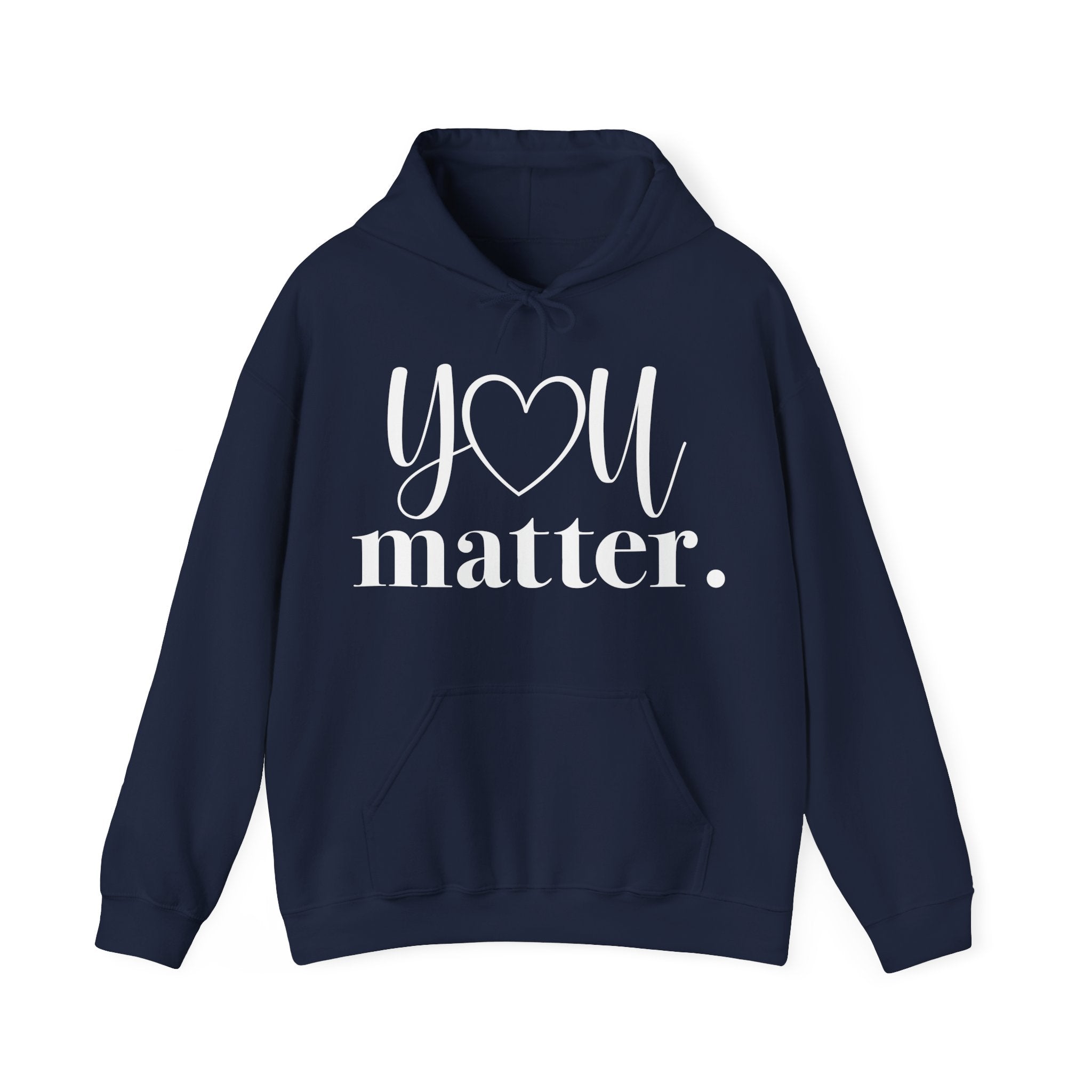 Navy blue hoodie with 'YOU matter' text