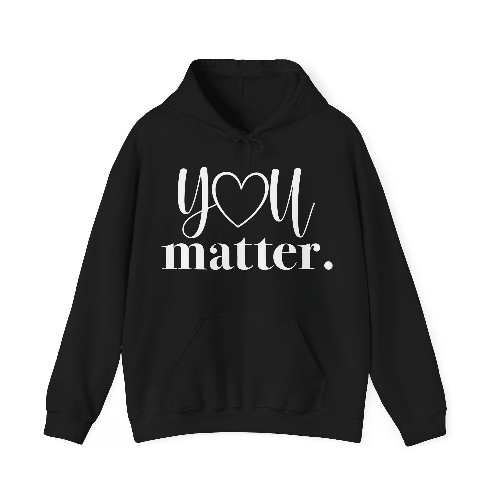 Black hoodie with 'YOU matter' text 