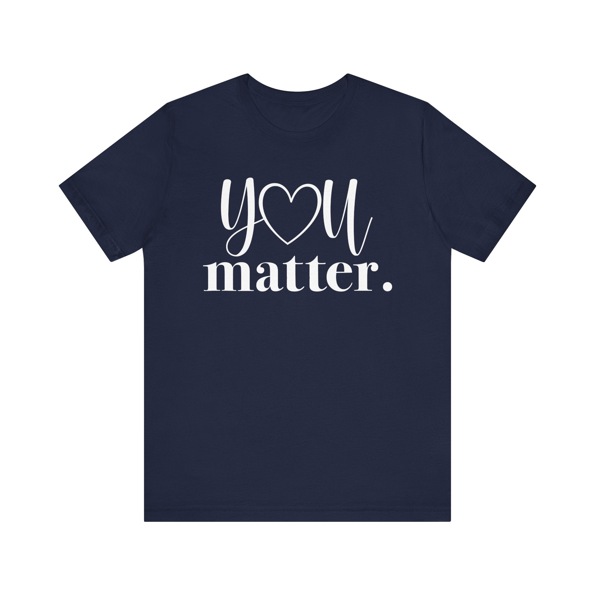 Navy blue t-shirt with 'You matter' text 